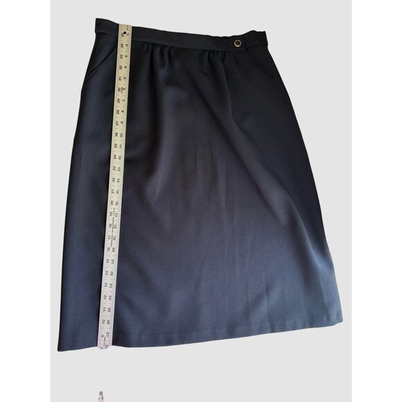 Vintage Cape Cod Match-Mates Black A-Line Skirt Size 14 Made In USA Button Top - Picture 6 of 7